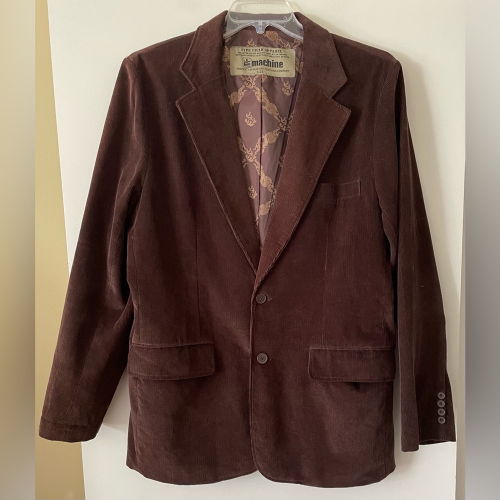 Machine Clothing Co Men’s Size Large Brown Two Button Corduroy Blazer Hipster